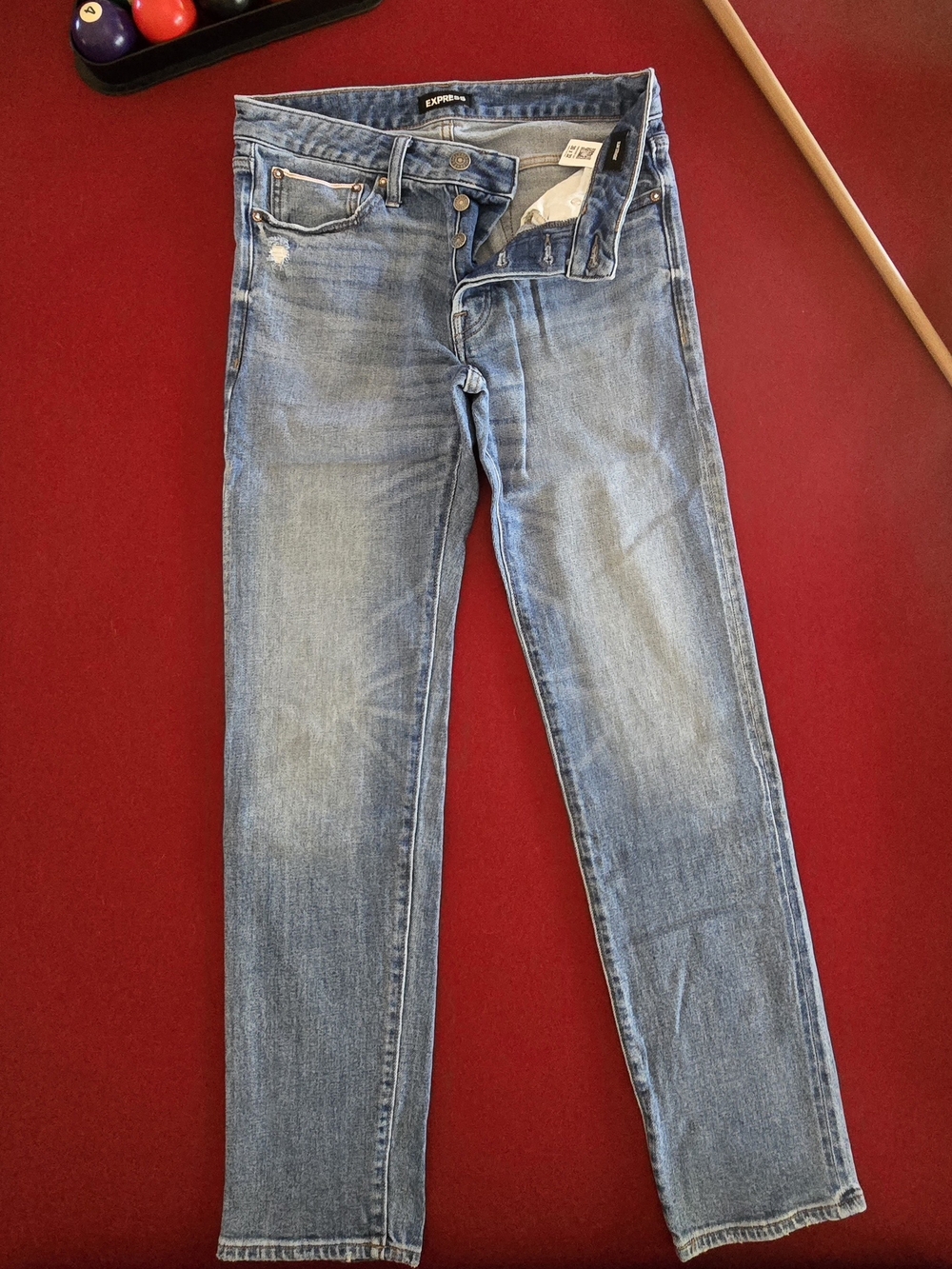 Express Men's Light Blue Slim Straight Jeans